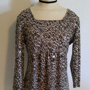 ND New Directions Womens Top Small Blouse Stretch